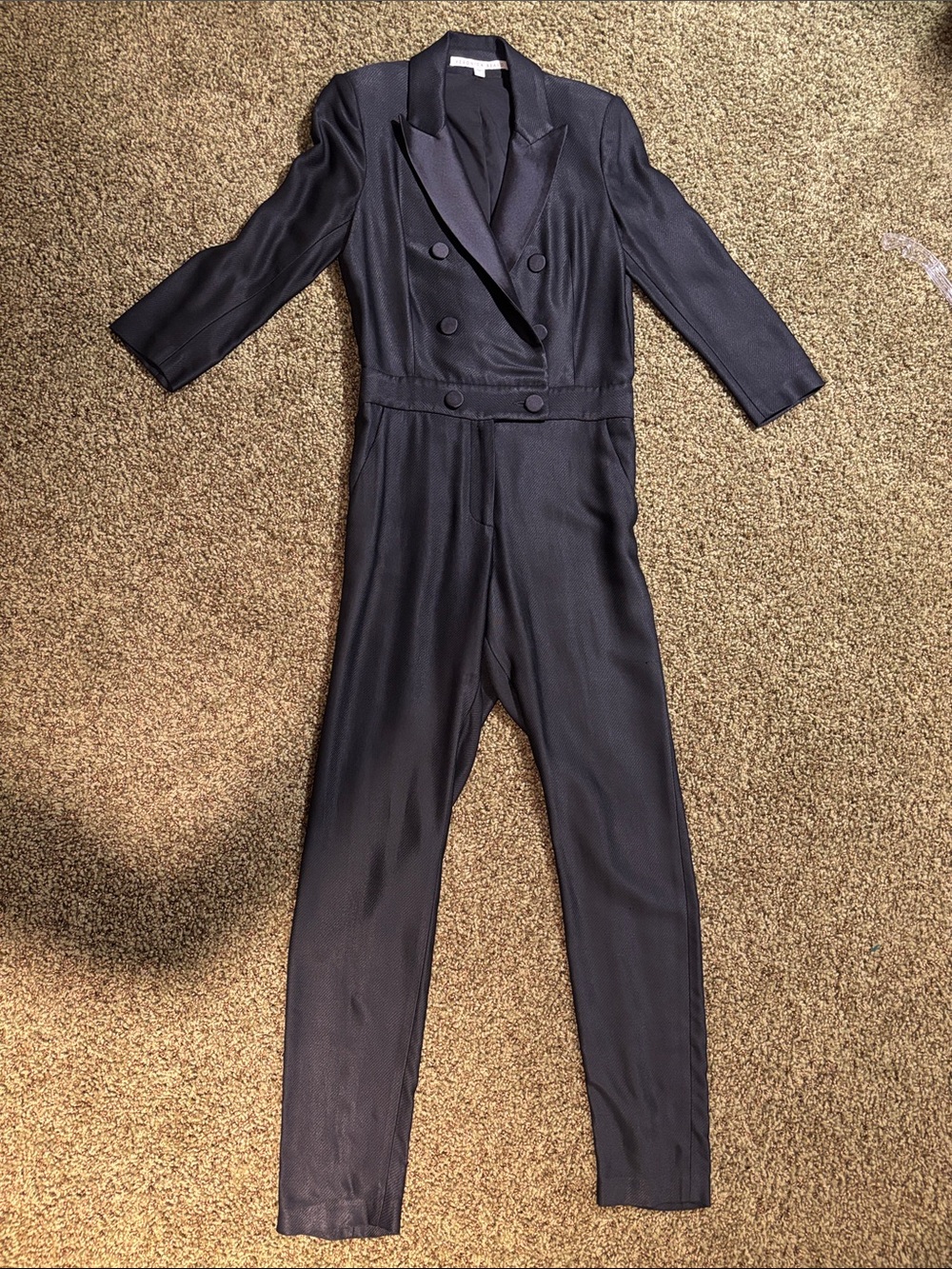 Veronica Beard Black Double-Breasted Blazer Jumpsuit
